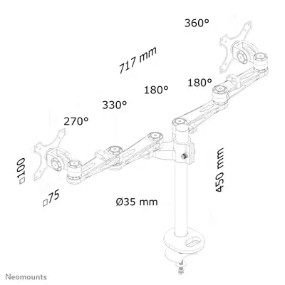 Neomounts FPMA-D935DG Support d'écran à  fixer 10-27