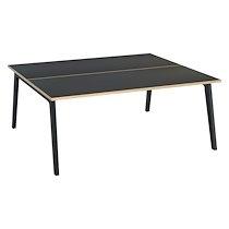 Pôle de 2 bureaux Eden Arche Carbone + goulotte L 180 cm piètement carbone_0