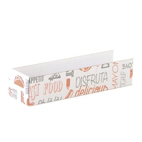 PELLE HOT DOG PAROLE 18X4.5X4 CM CARTON BLANC (VENDU PAR 1200)