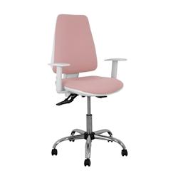 Piqueras y Crespo Silla Elche blanca asincro bali rosa brazos regulables ruedas de parqué - rose multi-matériau 1014ASB710B5CRRP_0