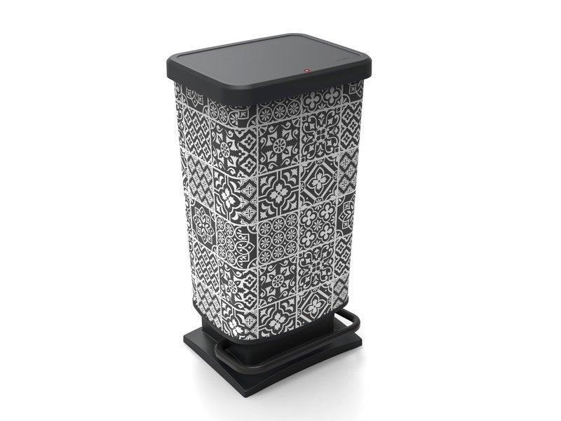 Poubelle de cuisine à pédale ROTHO - 40L - Plastique avec finition antitraces et fermeture freinée_0