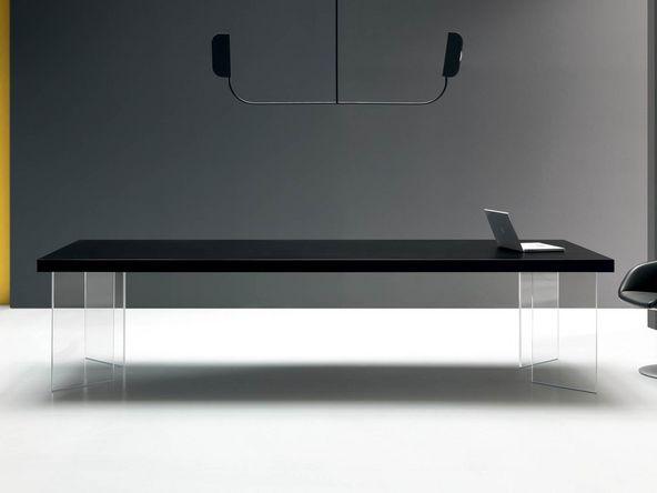 Table de réunion design pieds verre_0