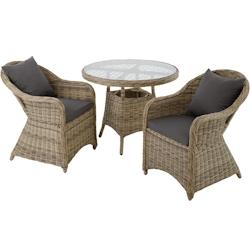 Tectake Salon de jardin ZURICH 2 places - marron naturel - 403946 - marron aluminium 403946_0
