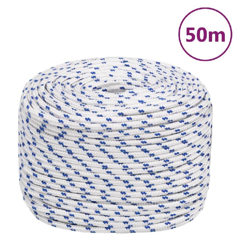 Vidaxl corde de bateau blanc 6 mm 50 m polypropylène 152285_0