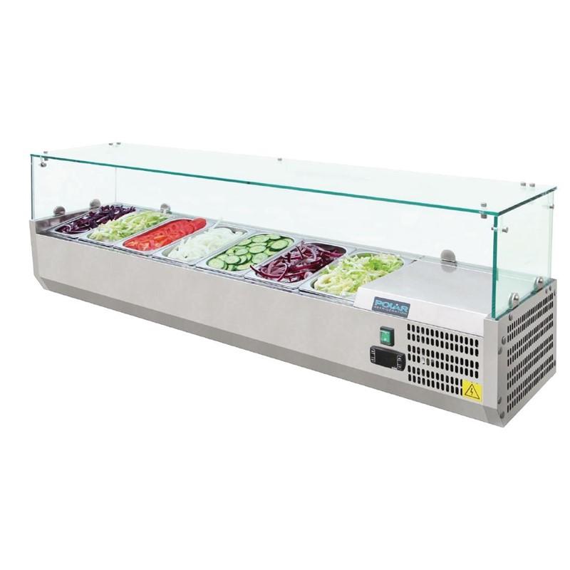 Vitrine à ingrédients réfrigérée série G - 7x GN1/4 - Dimensions 1500x330x435mm - Bac non inclus - G609_0