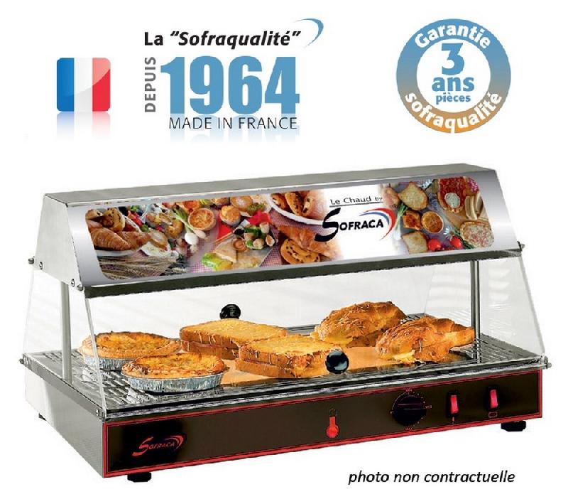 Vitrine chauffante avec bloc lumineux - gn 1/1 - 1 niveau alimentation - monophasé (230 v ) - N60_0