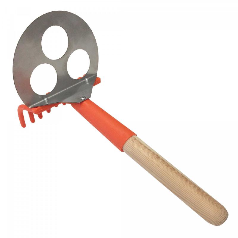 Râteau de trempage volailles 4032-1 - manche en bois, râteau plastique et accessoires en inox_0