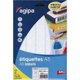 AGIPA POCHETTE DE 96 ÉTIQUETTES MULTI USAGE 80X45BLANC11402