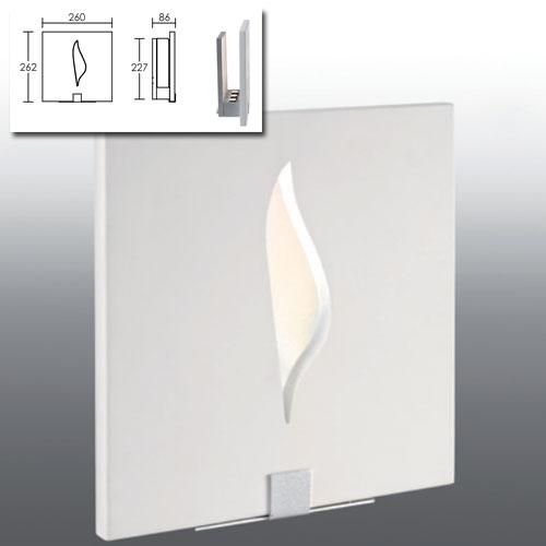 Applique flamme LED 3,6W 3000K - Face avant en plâtre et corps en aluminium anodisé - ARIC_0