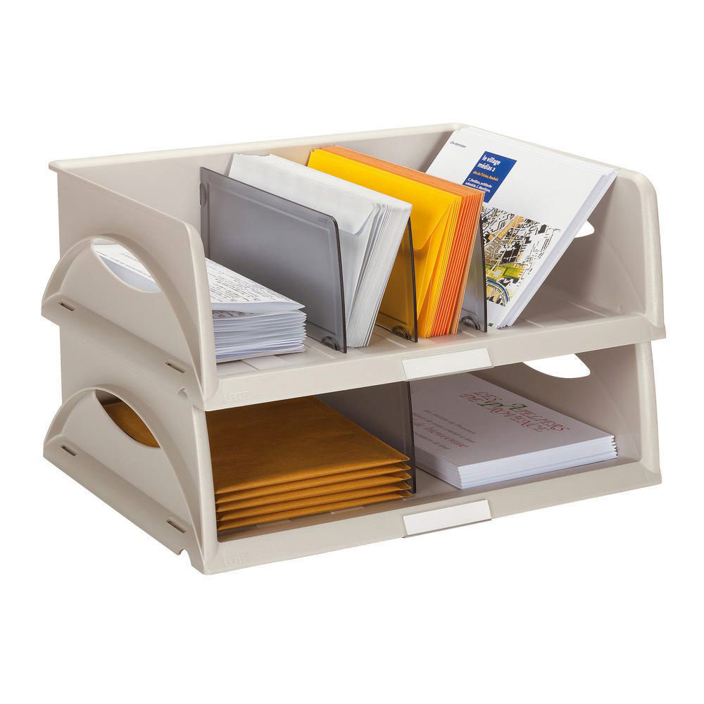 BAC A COURRIER ESSELTE SORTY SOLO A L'ITALIENNE - GRIS  - LOT DE 4