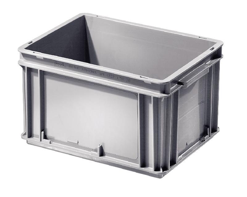 CAISSE PLASTIQUE ATHÉNA ECOGREEN GRISE 20 LITRES H.220 MM