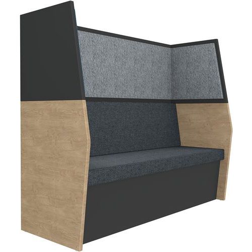 BANQUETTE ACOUSTIQUE 3PL. CHÊNE CLAIR/CARBONE / GRIS - SIMMOB