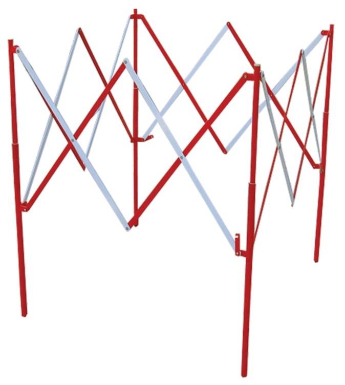 Barrière de regard extensible en acier rouge/blanc 1m - VISO - bar002rb - 535317_0