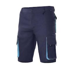 Bermuda multipoches bicolore  marine|bleu ciel T.40 Velilla - polyester 8435011463759_0