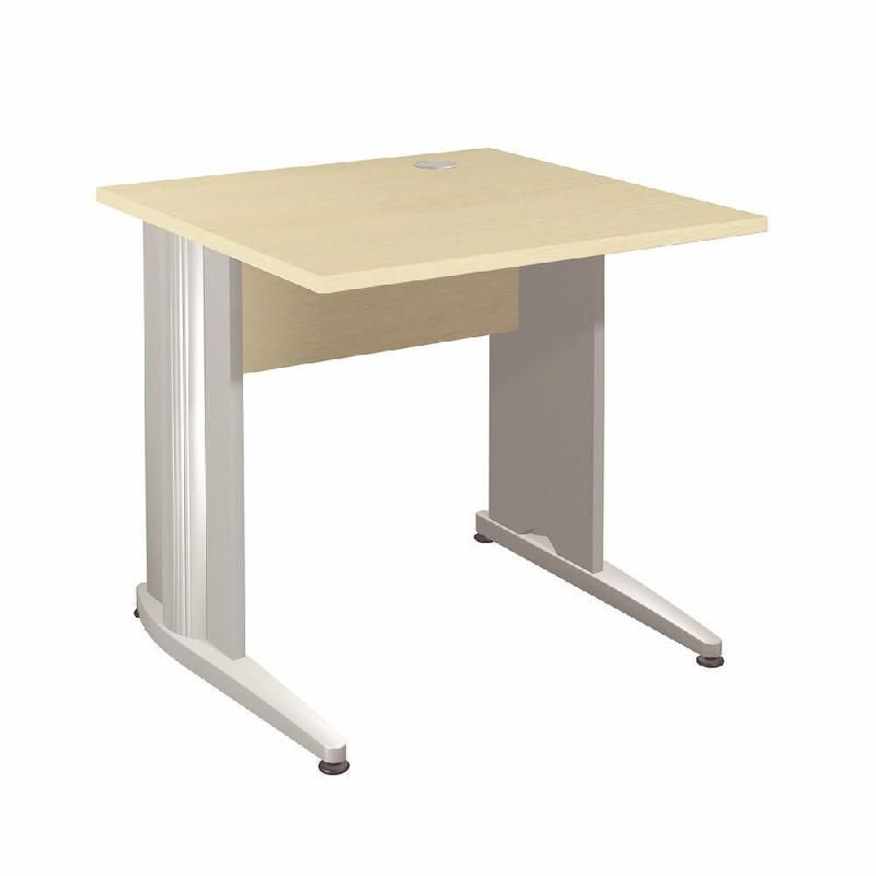 BUREAU DROIT ACTIVITY MÉTAL - L. 80 X P. 80 CM - PLATEAU HÊTRE - PIEDS L 'BLANC'