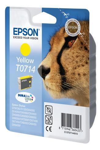 CARTOUCHE ENCRE EPSON T0714 JAUNE - CARTOUCHE AUTHENTIQUE