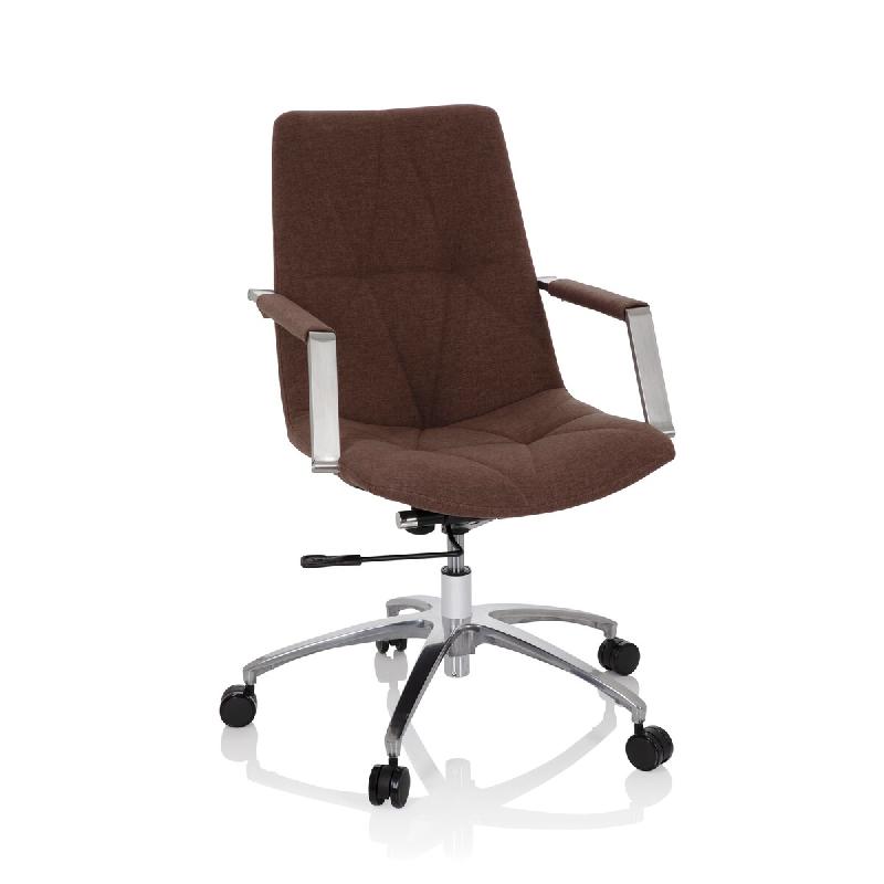 Chaise de bureau / Siège pivotant SARANTO PLUS Ii Tissu Marron hjh OFFICE - marron polyester 670983_0