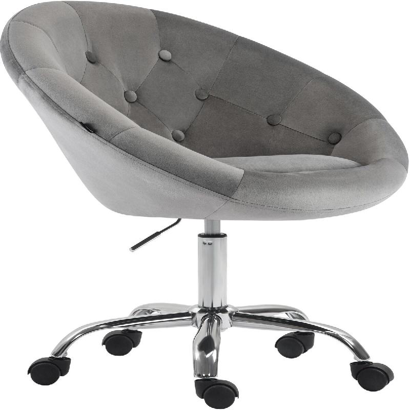 CLP Tabouret de travail London en velours Velours HBT: 85x65x57 cm Gris - gris textile 327563_0