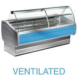Comptoir vitrine réfrigéré ventilé à vitre bombée avec réserve - Modèle MY15/B1-VV_0