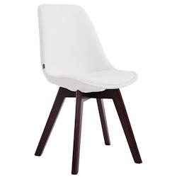 Décoshop26 - Chaise de salle à manger x1 style scandinave en PVC blanc support 4 pieds en bois couleur noyer 10_0003751 - blanc 3000251746747_0