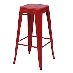 Décoshop26 - Tabouret de bar design industriel en métal empilable rouge 04_0005257 - 3000125332694_0