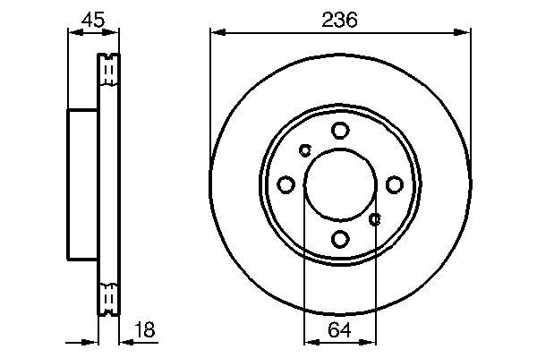 Disque de frein Bosch 0986478572 - ventilé - avant - boîte de 2 disques - 4 trous_0