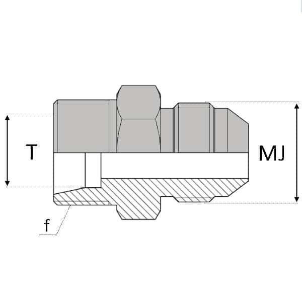 Droit mâle 24° x mâle JIC - 9/16' , 14.28 , 20X150 , 13.25_0