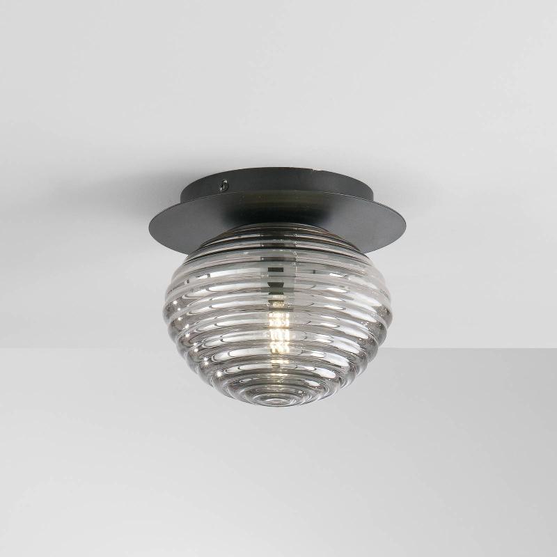 ECO-LIGHT PLAFONNIER RIPPLE, NOIR/GRIS FUMÉ, Ø 20 CM