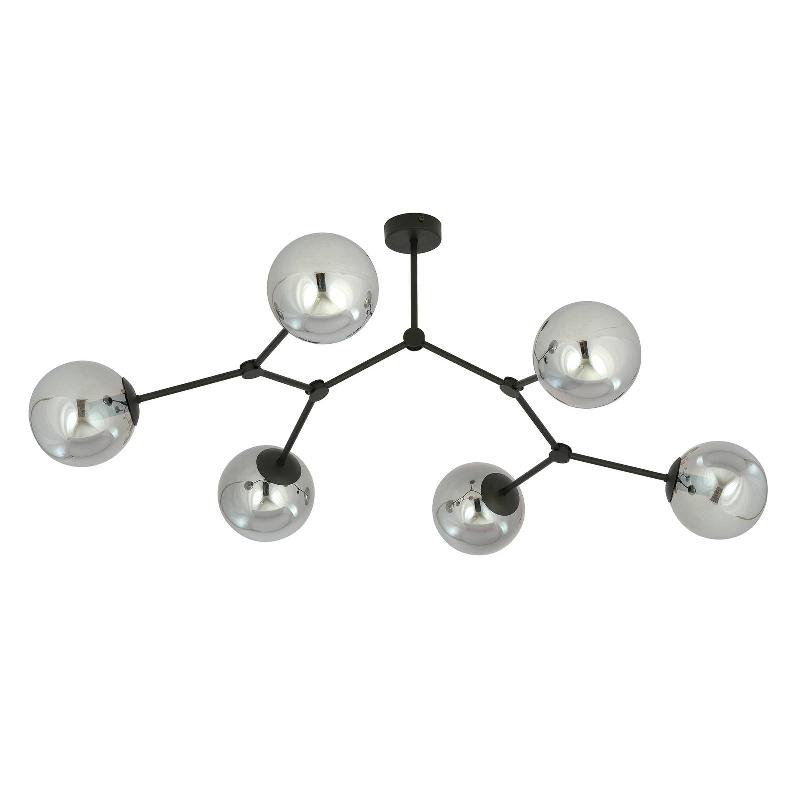 EMIBIG LIGHTING PLAFONNIER SPACE, NOIR/GRAPHITE, À 6 LAMPES