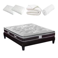 Ensemble   Matelas Ressorts ensachés + Sommier + Accessoires 140x190 cm DIVIN HYPSOM - blanc 4VP.DI.K15.K.1419_0