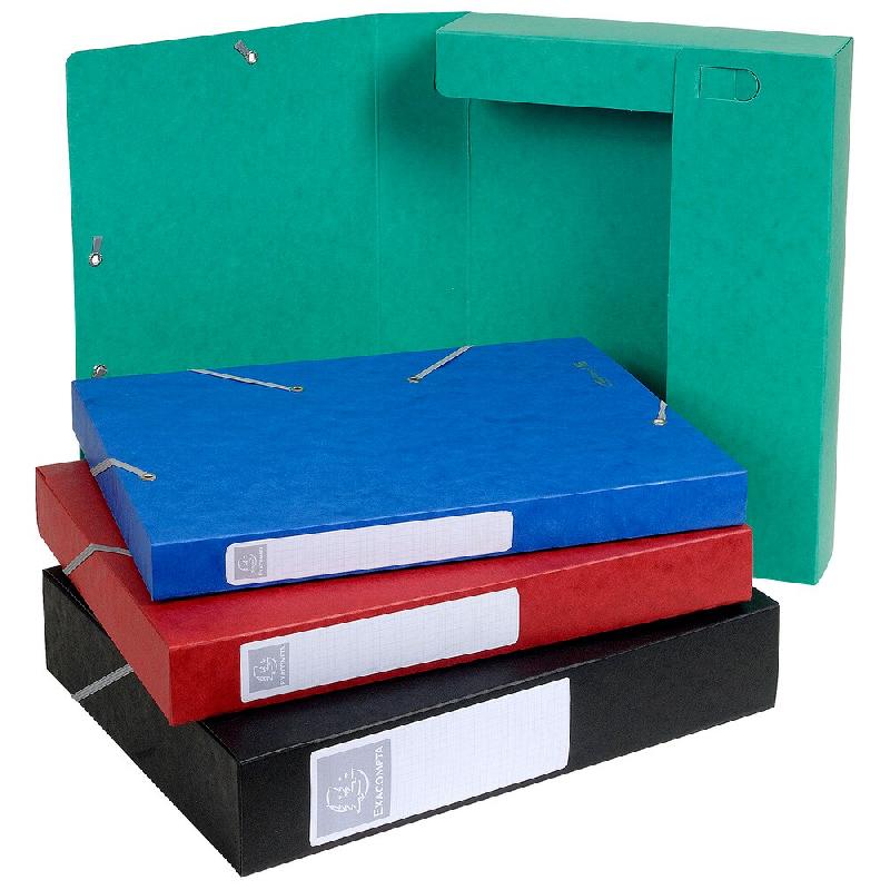 Exacompta Lot de 10 Boîte à élastique CARTOBOX NATURE FUTURE, carte lustrée, dos de 40, coloris assortis - multicolore en carton 14000H_0