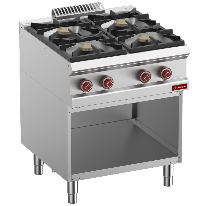 Fourneau à gaz 4 feux vifs sur soubassement ouvert - G7/4BA7-RN - 24080W - Dimensions 700x700x850/920mm_0