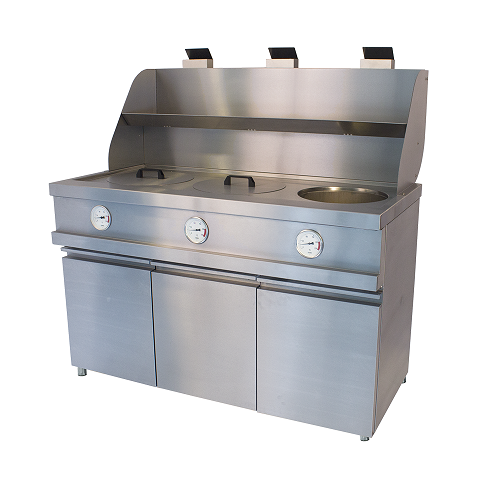 Friteuse professionnel gaz 3 cuves arrondis de 3x13 l - PMECA-FRYER/3B_0