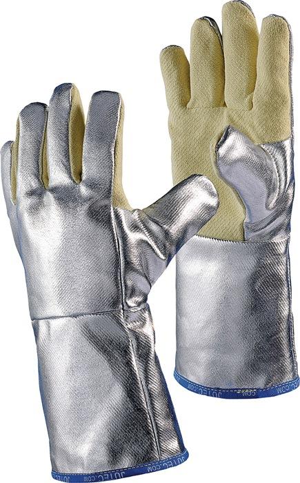 Gant de protection thermique 5 doigts taille universelle nature/argent avec aramide preox alum. EN 388, EN 407 catégorie EPI III JUTEC_0