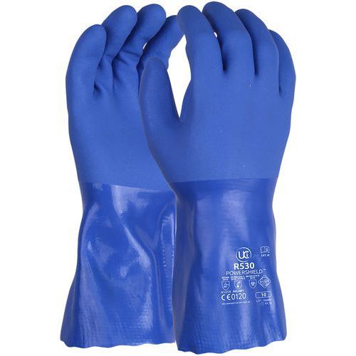 GANTS DE MANUTENTION DE PROTECTIONS CHIMIQUES PVC - BLEU - TAILLE 9
