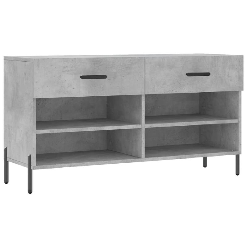Helloshop26 - Banc à chaussures bottes commode étagère meuble entrée rangement 102 x 35 x 55 cm bois d'ingénierie gris 02_0022964 - gris Bois mas_0