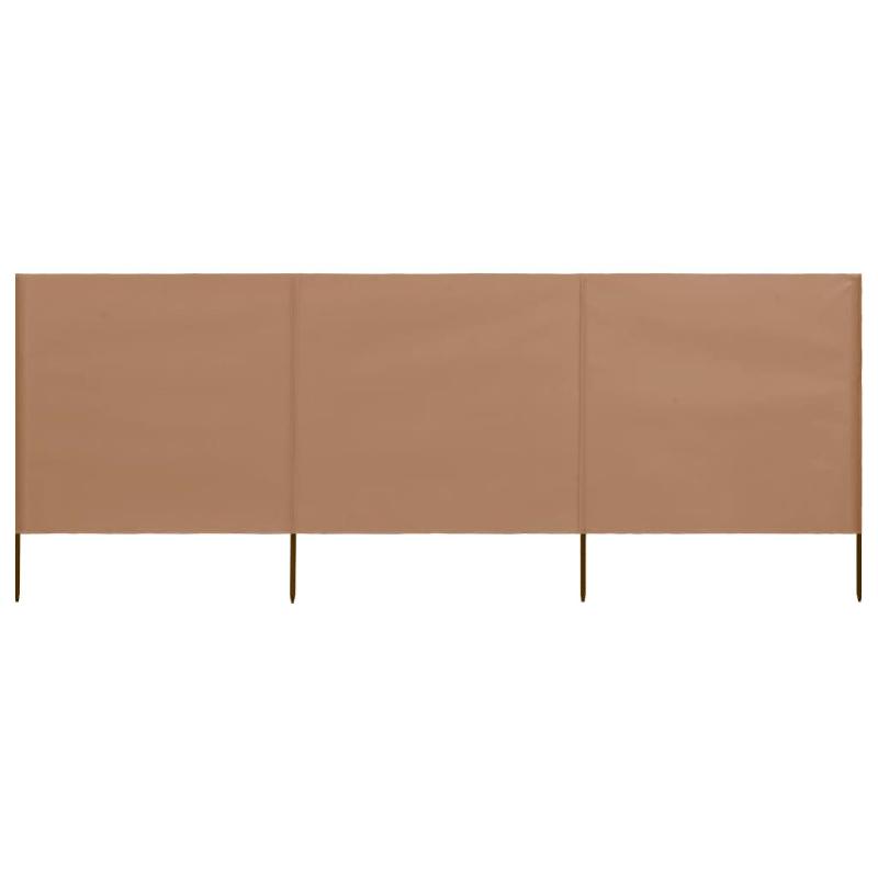 Helloshop26 - Brises-vue paravent 3 panneaux tissu 400 x 160 cm taupe 02_0008810 - 3000472082723_0
