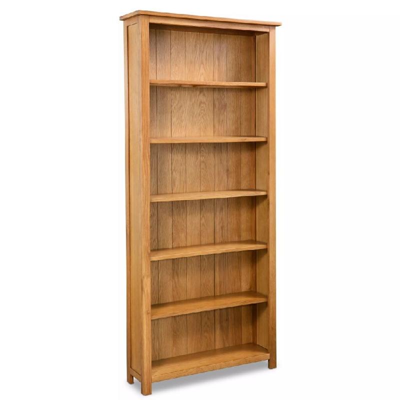 Helloshop26 - Étagère armoire meuble design bibliothèque 180 cm bois de chêne massif 2702022/2 - 3001579698701_0