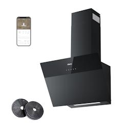 Hotte aspirante tête libre CIARRA A+++ 650 m³/h hotte aspirante 60 cm recirculation WIFI APP Touch Control Matt VMCF6736H - noir inox CBCF6736H_0