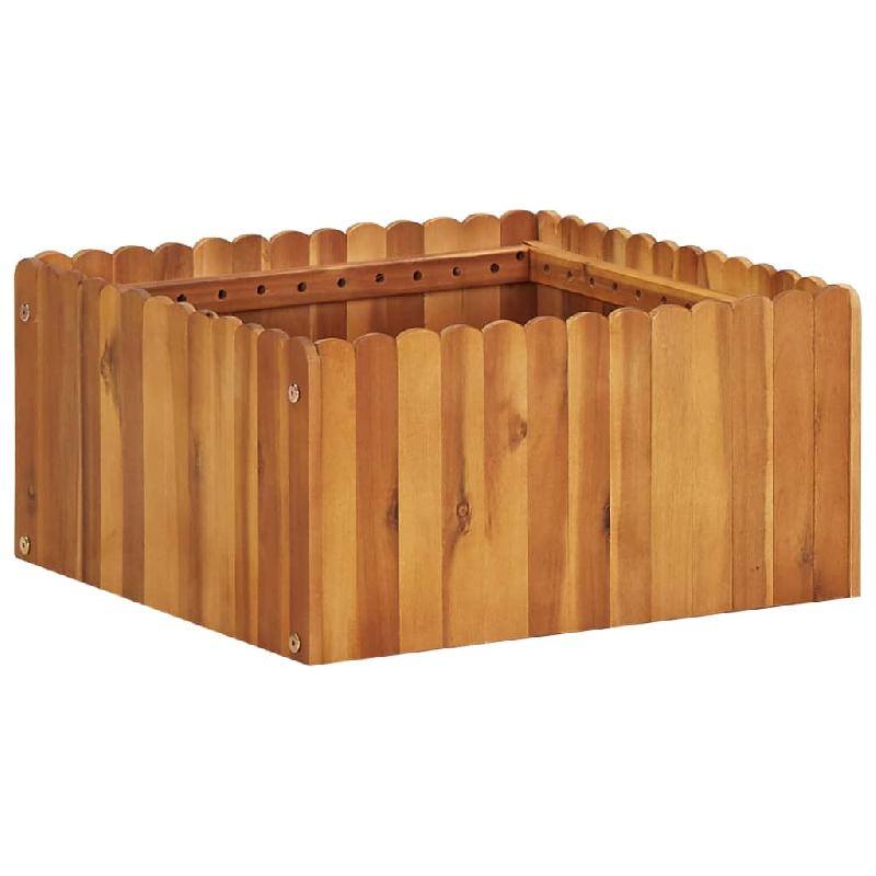 Jardinière lit surélevé en bois massif d'acacia - 50 x 50 x 25 cm - Plantes et fleurs - 02_0001070_0