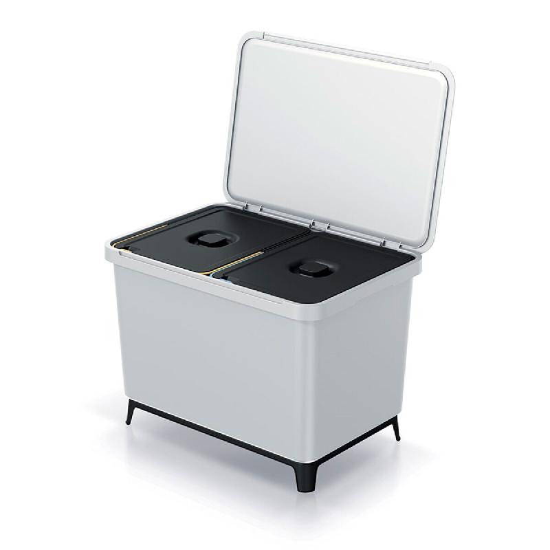 Keden Systema - Poubelle à 2 Compartiments 23L chacun de couleur Blanche - blanc plastique ZA5523_0