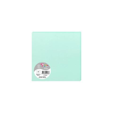 LOT DE 2 - PAQUET DE 25 CARTES SIMPLES POLLEN 160X160MM 210G/M2 - VERT JADE