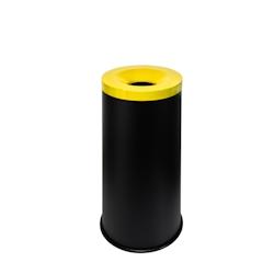 Medial International Grisù color Corbeille anti-feu avec couvercle coloré Acier Noir-Jaune Poudré epoxy 50 lt - 770016_0