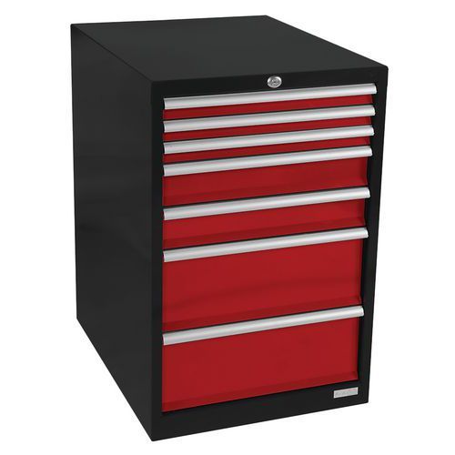 MEUBLE À 7 TIROIRS AMÉNAGEABLES ANTHRACITE/ROUGE 3002 - ANJOU TOLERIE