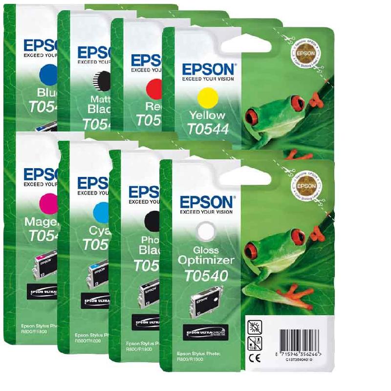 PACK 8 CARTOUCHES ORIGINE EPSON POUR STYLUS PHOTO R800 R1800