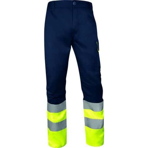 PANTALON HAUTE VISIBILITÉ CL1 - JAUNE FLUO BLEU MARINE T.3XL - DELTA PLUS