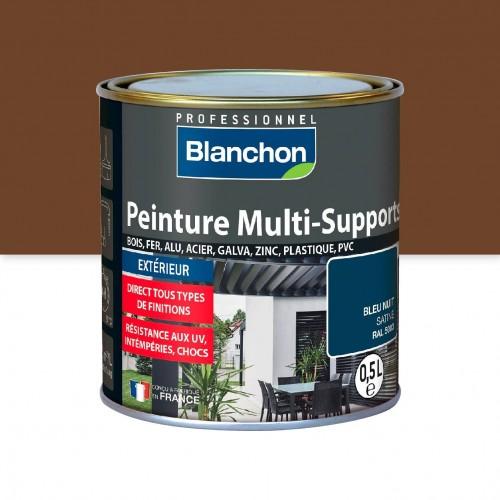 PEINTURE MULTI-SUPPORTS APPLICATION EXTÉRIEUR BRUN ARGILE RAL 8003 0,5L BLANCHON