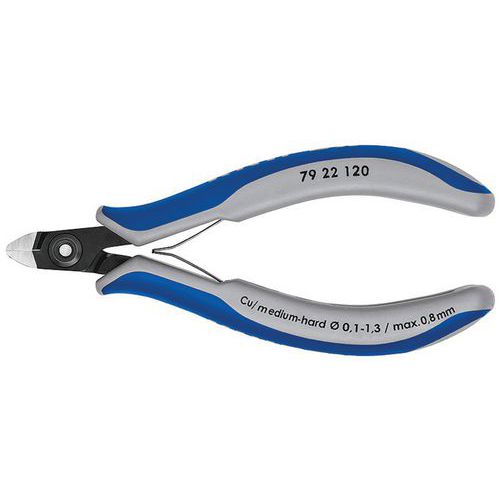 PINCE COUPANTE MINI-TÊTE SANS BISEAU 120MM - AVEC RESSORT - KNIPEX