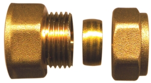Raccord bicône femelle laiton pour tube cuivre - Certifications KIWA et GASTEC - Réf. : RBF_0