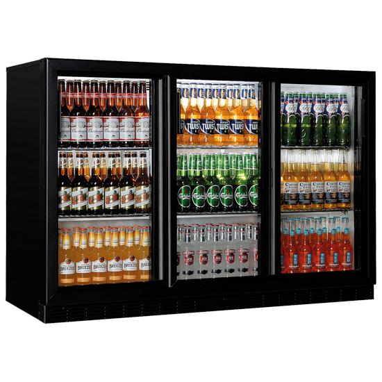 Réfrigérateur bar 3 portes coulissantes vitrées noir température -1... - PIBC0027SD_0